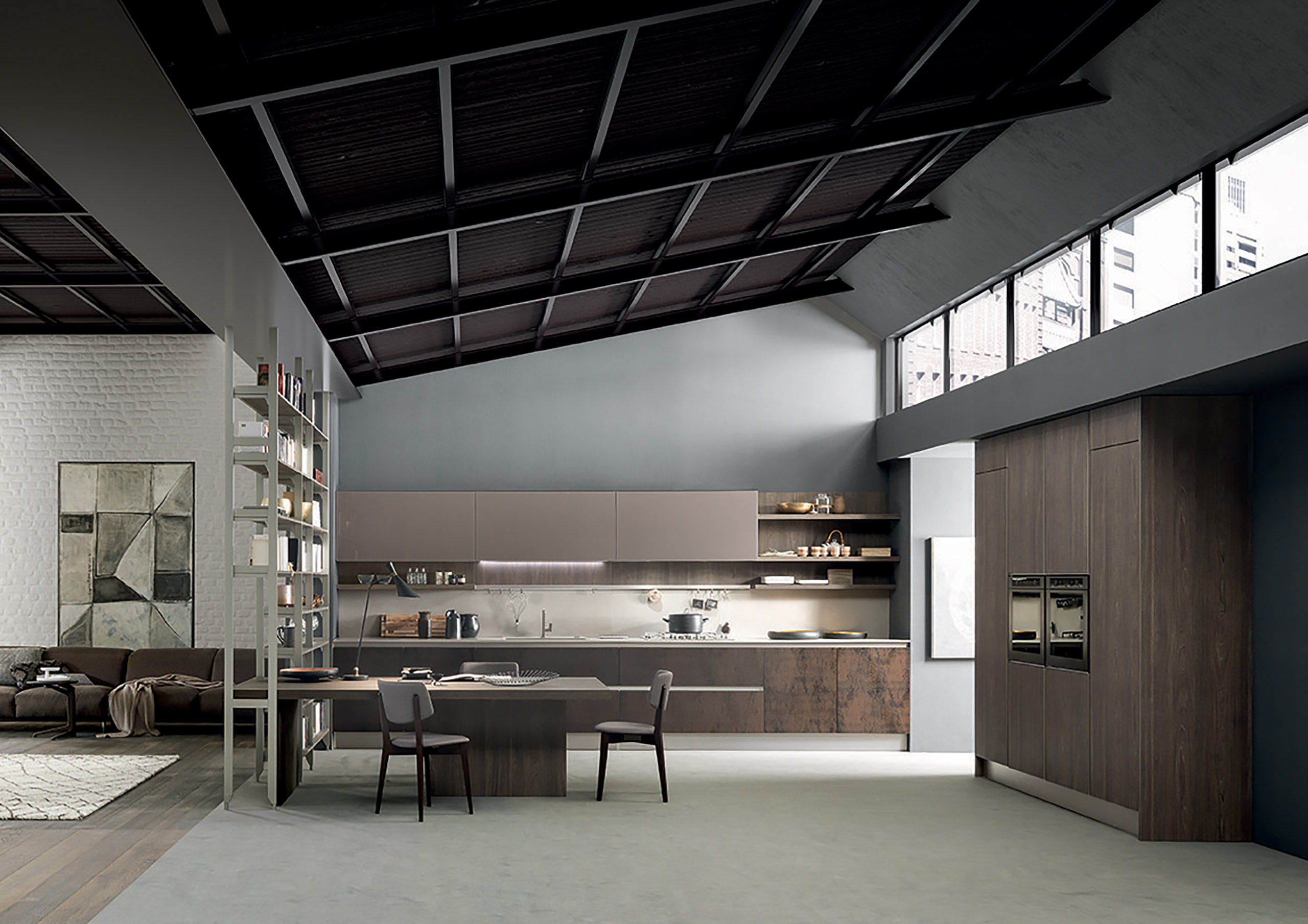 Febal-Casa-cucina-moderna-Kaleidos-open-space-stile-industriale-78-79